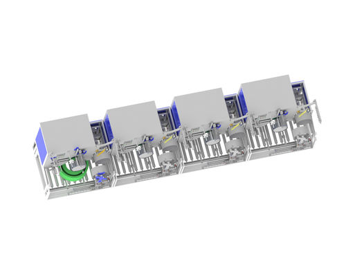 Envase automático de tiras de PET con capacidad de 80 kg, doble servomotor y sistema robótico de paletización