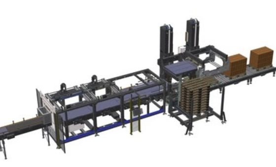 Sistema de paletización automático completo de robots CNC Línea de embalaje Diseño robusto