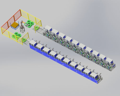 Envasadora automática de correas de poliéster PET con sistemas de paletización no tripulados